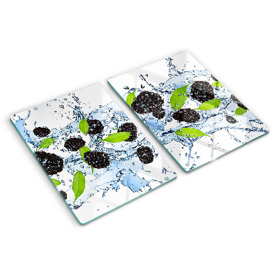 Chopping board glass Fruit in water