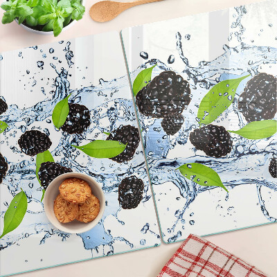 Chopping board glass Fruit in water