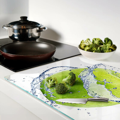 Chopping board Apple in water