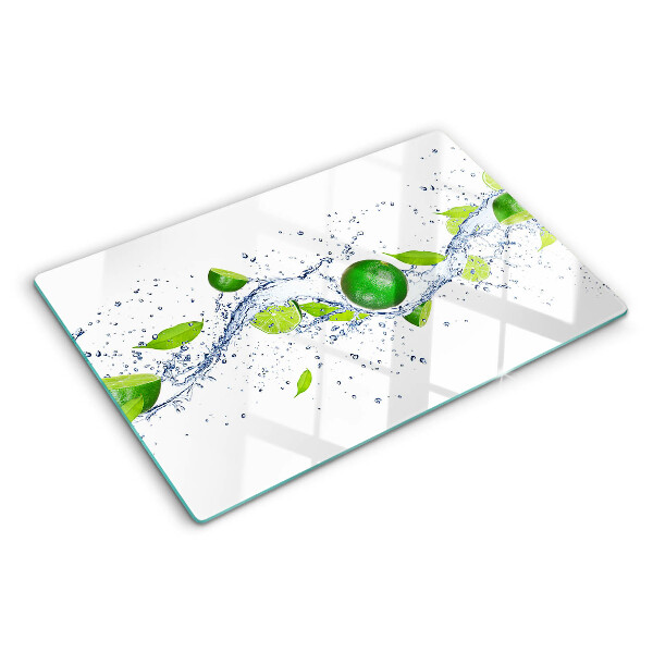Glass chopping board Lemons and leaf water