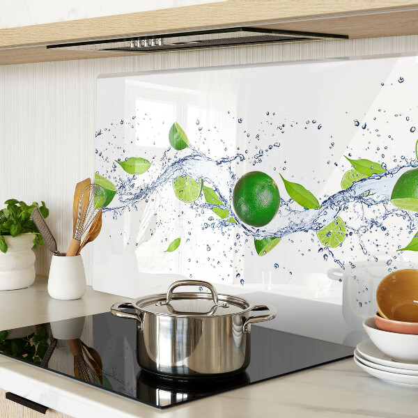 Glass chopping board Lemons and leaf water