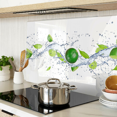 Glass chopping board Lemons and leaf water