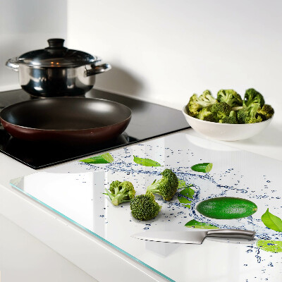 Glass chopping board Lemons and leaf water