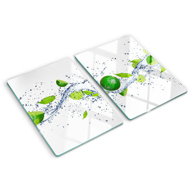 Glass chopping board Lemons and leaf water