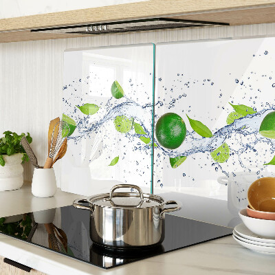 Glass chopping board Lemons and leaf water