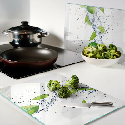 Glass chopping board Lemons and leaf water