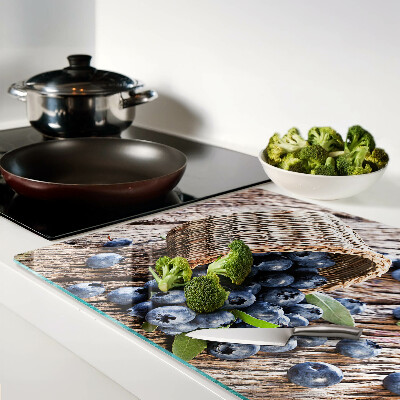 Glass chopping board Berries in a basket