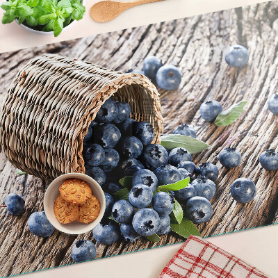 Glass chopping board Berries in a basket