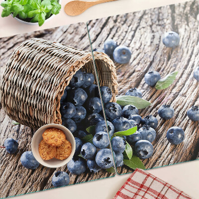 Glass chopping board Berries in a basket