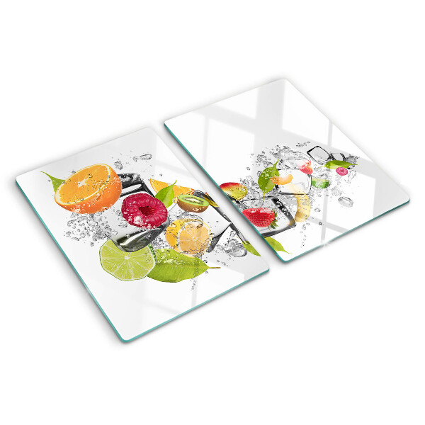 Glass cutting board Fruit in water