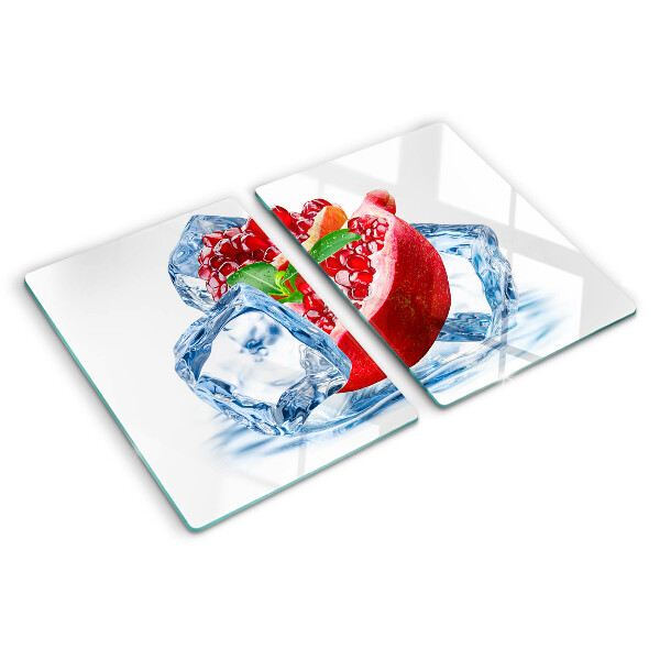 Glass cutting board Pomegranate in ice