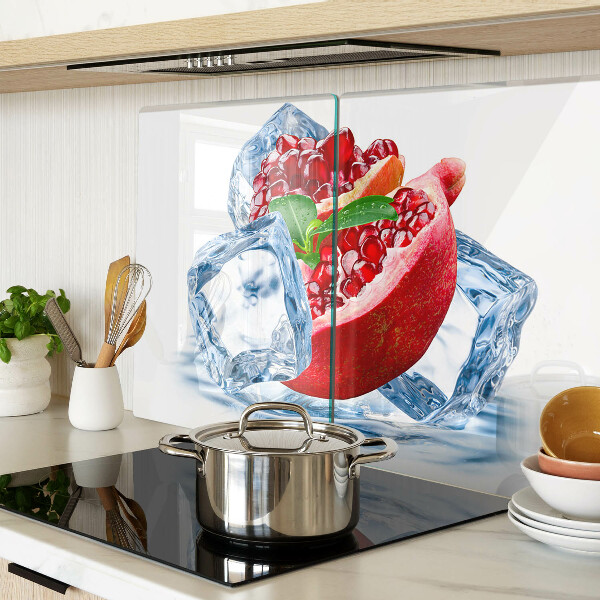 Glass cutting board Pomegranate in ice