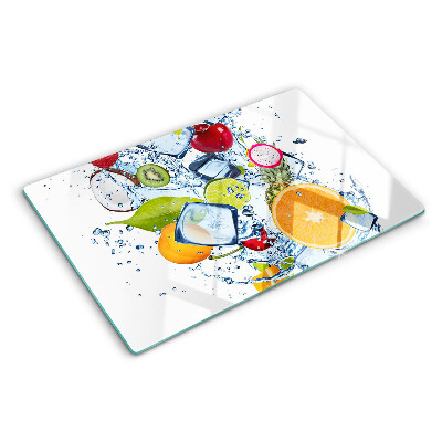 Glass kitchen board Fruit and ice