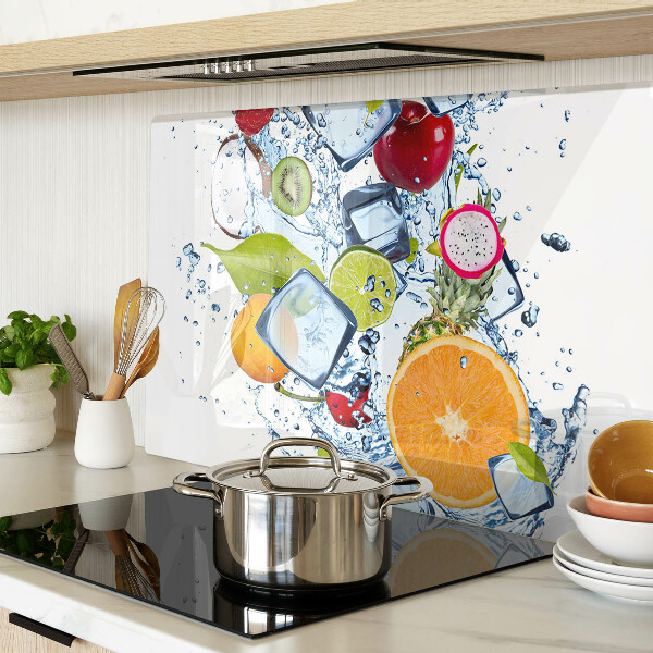 Glass kitchen board Fruit and ice