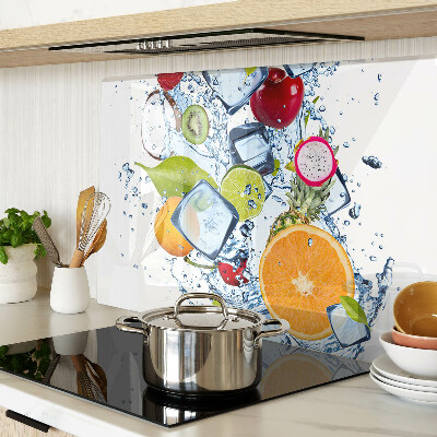 Glass kitchen board Fruit and ice