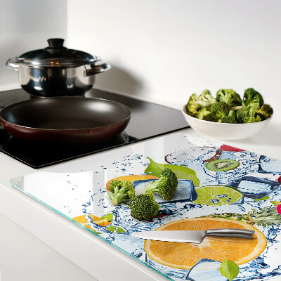 Glass kitchen board Fruit and ice