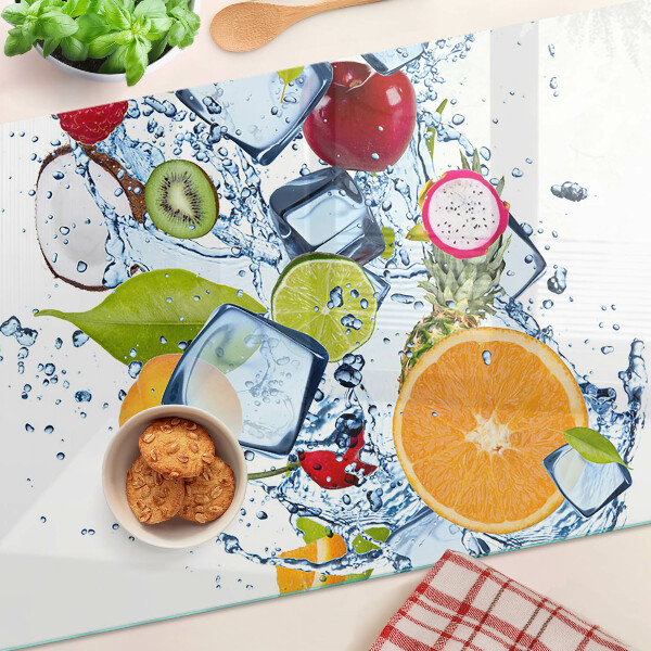 Glass kitchen board Fruit and ice
