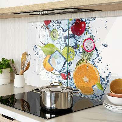 Glass kitchen board Fruit and ice