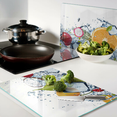 Glass kitchen board Fruit and ice