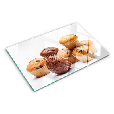 Cutting board Chocolate and vanilla muffins