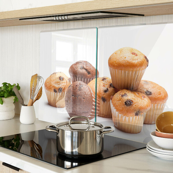 Cutting board Chocolate and vanilla muffins