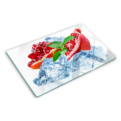 Chopping board glass Pomegranate and Ice