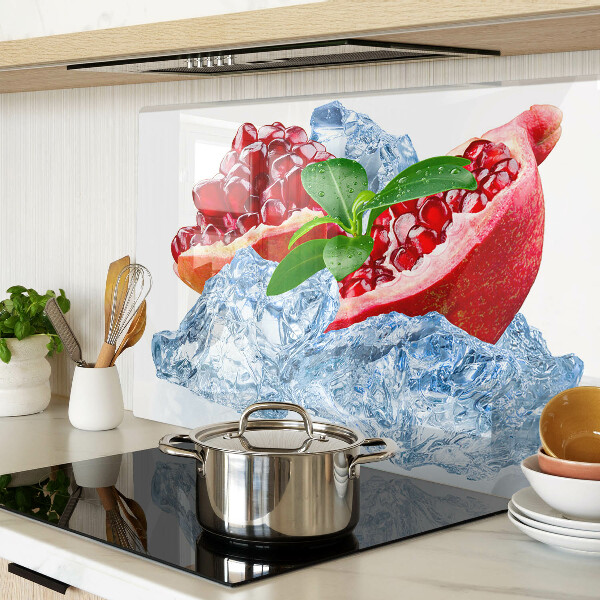 Chopping board glass Pomegranate and Ice