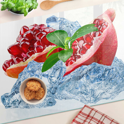 Chopping board glass Pomegranate and Ice