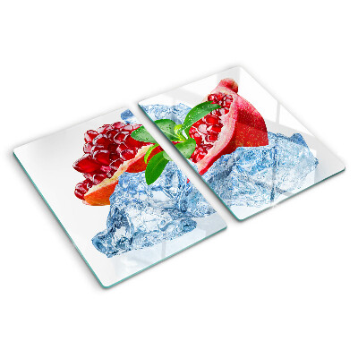 Chopping board glass Pomegranate and Ice