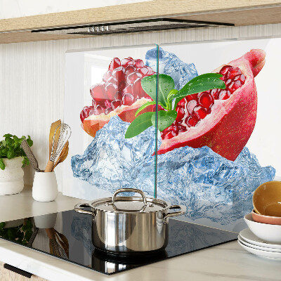 Chopping board glass Pomegranate and Ice
