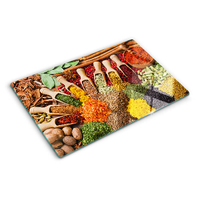 Glass chopping board Spices and herbs