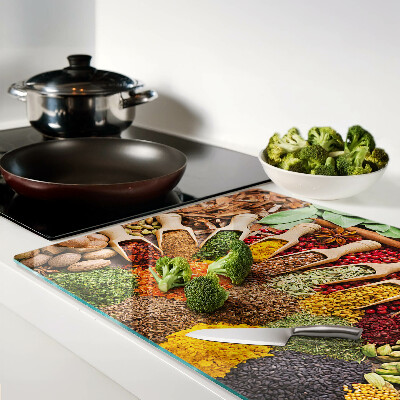 Glass chopping board Spices and herbs