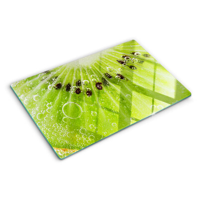 Chopping board glass Kiwi with drops of water