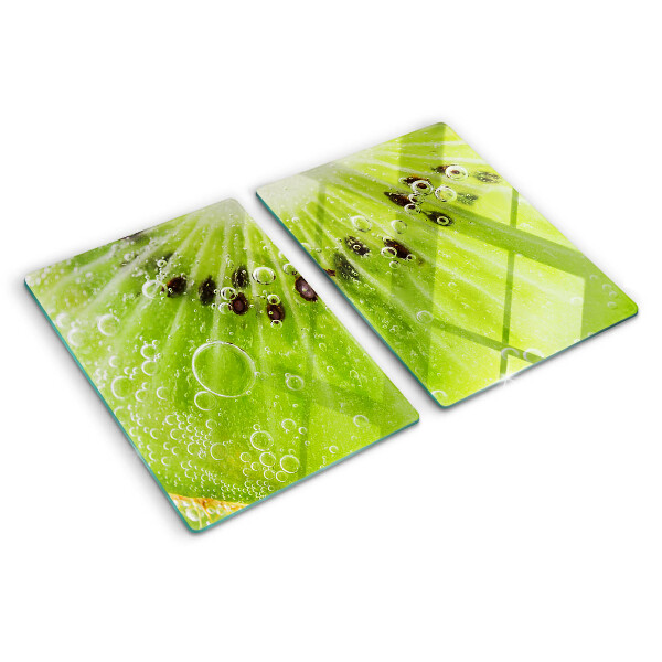 Chopping board glass Kiwi with drops of water