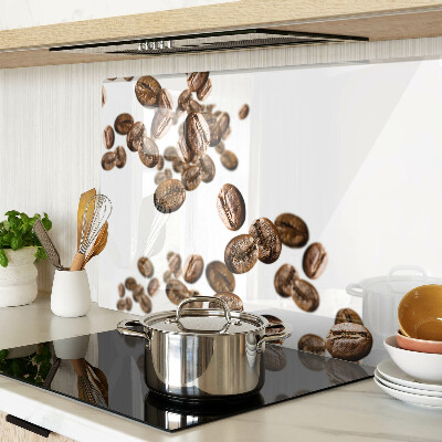 Glass chopping board Coffee beans in motion