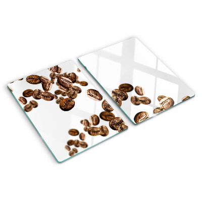 Glass chopping board Coffee beans in motion