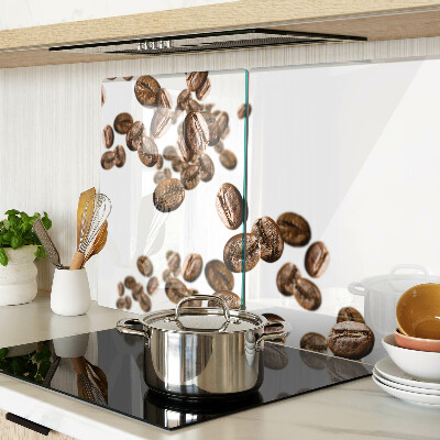 Glass chopping board Coffee beans in motion