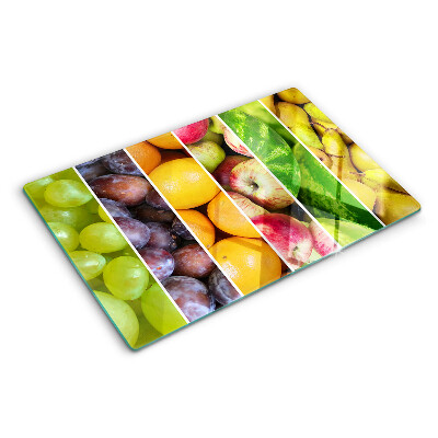 Chopping board glass Fruits in rainbow colors