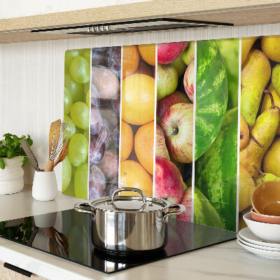 Chopping board glass Fruits in rainbow colors