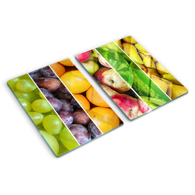 Chopping board glass Fruits in rainbow colors