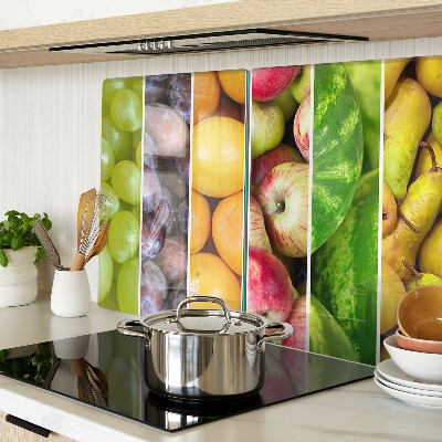 Chopping board glass Fruits in rainbow colors