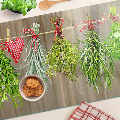 Chopping board Herbs on a string