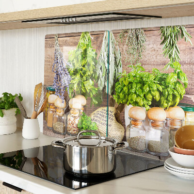 Cutting board Herbs and spices in the kitchen