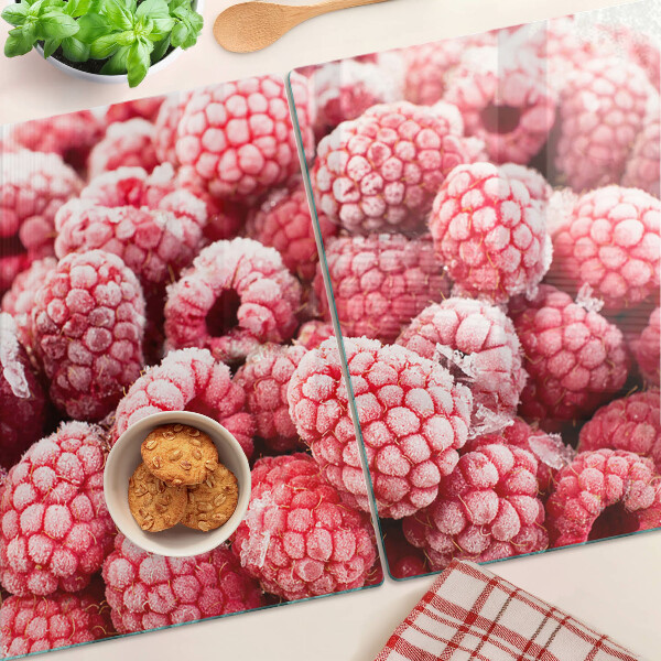 Chopping board Raspberries in a fresh version