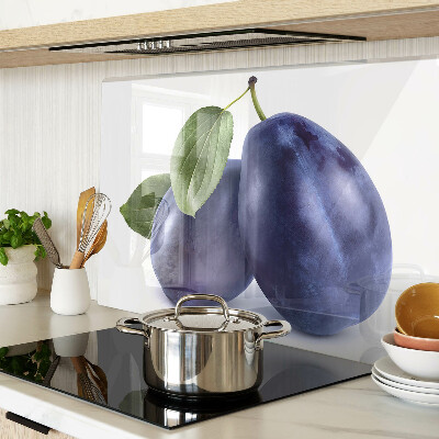 Cutting board Plums with leaves