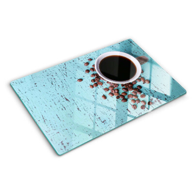 Glass chopping board Coffee and coffee beans