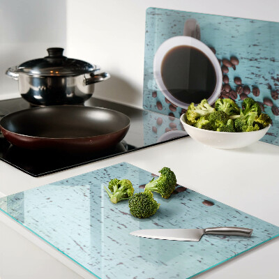 Glass chopping board Coffee and coffee beans