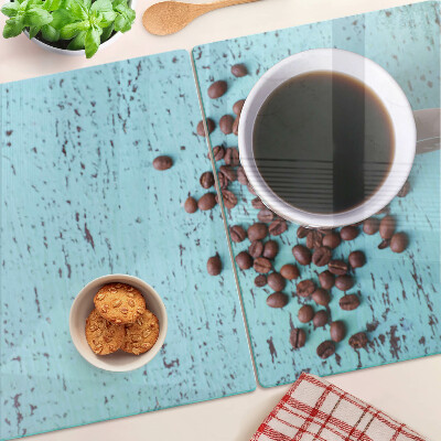Glass chopping board Coffee and coffee beans