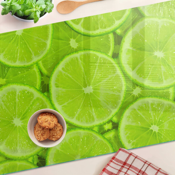 Glass chopping board Lime slices