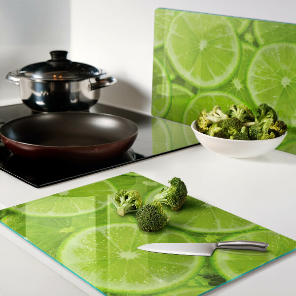 Glass chopping board Lime slices